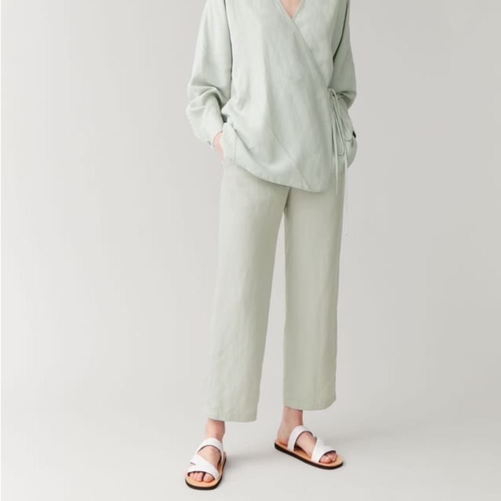 COS Mint Green Linen Trousers - Picture 1 of 13